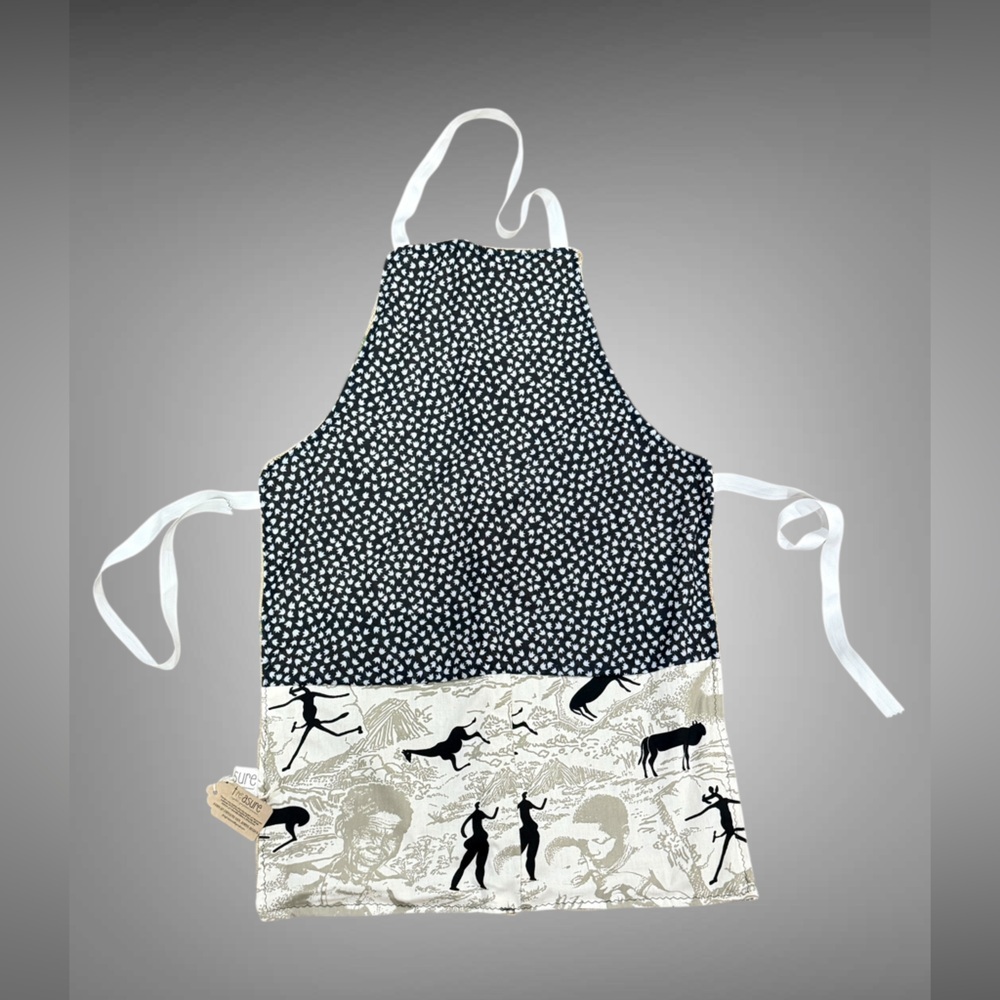 NWT Cafe Do Brasil Burlap Coffee Sack Apron Lace Collar Boutique
